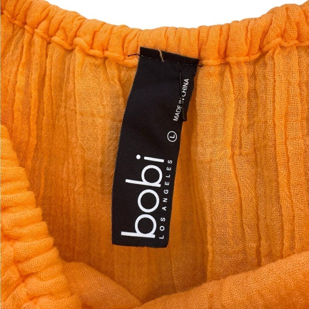 Bobi Los Angeles x REVOLVE Women's Gauze Off Shoulder Top in Mango Size Large - Picture 5 of 6